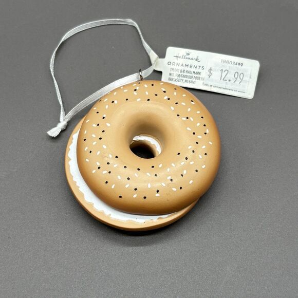 Hallmark Ornament Bagel With Cream Cheese Food Novelty Holiday Christmas Tree - Picture 1 of 6